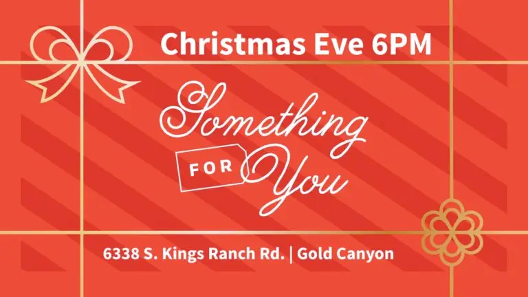 image of a present representing our Christmas Eve service in Gold Canyon, AZ.